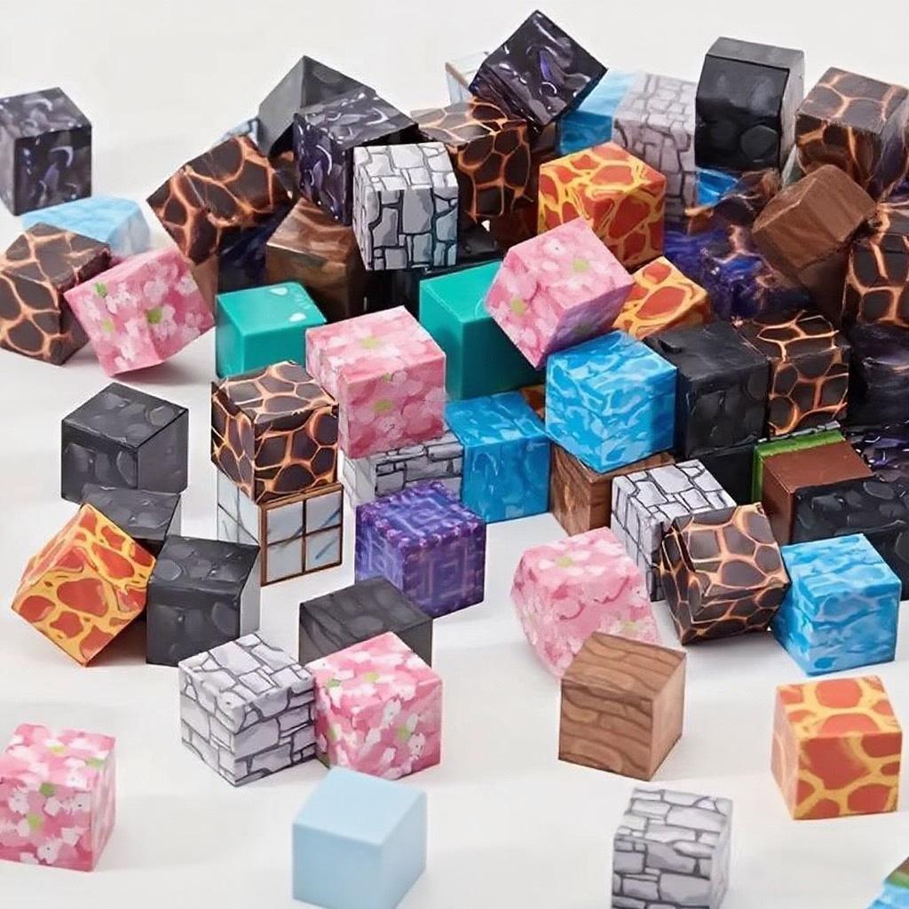 300 stk Oppgraderinger Magnetiske Bygge Verdensklosser Leke Bygg Verdenssett for Gutter Jenter Montessori Sensoriske Kuber med 16 dukker Barnegave