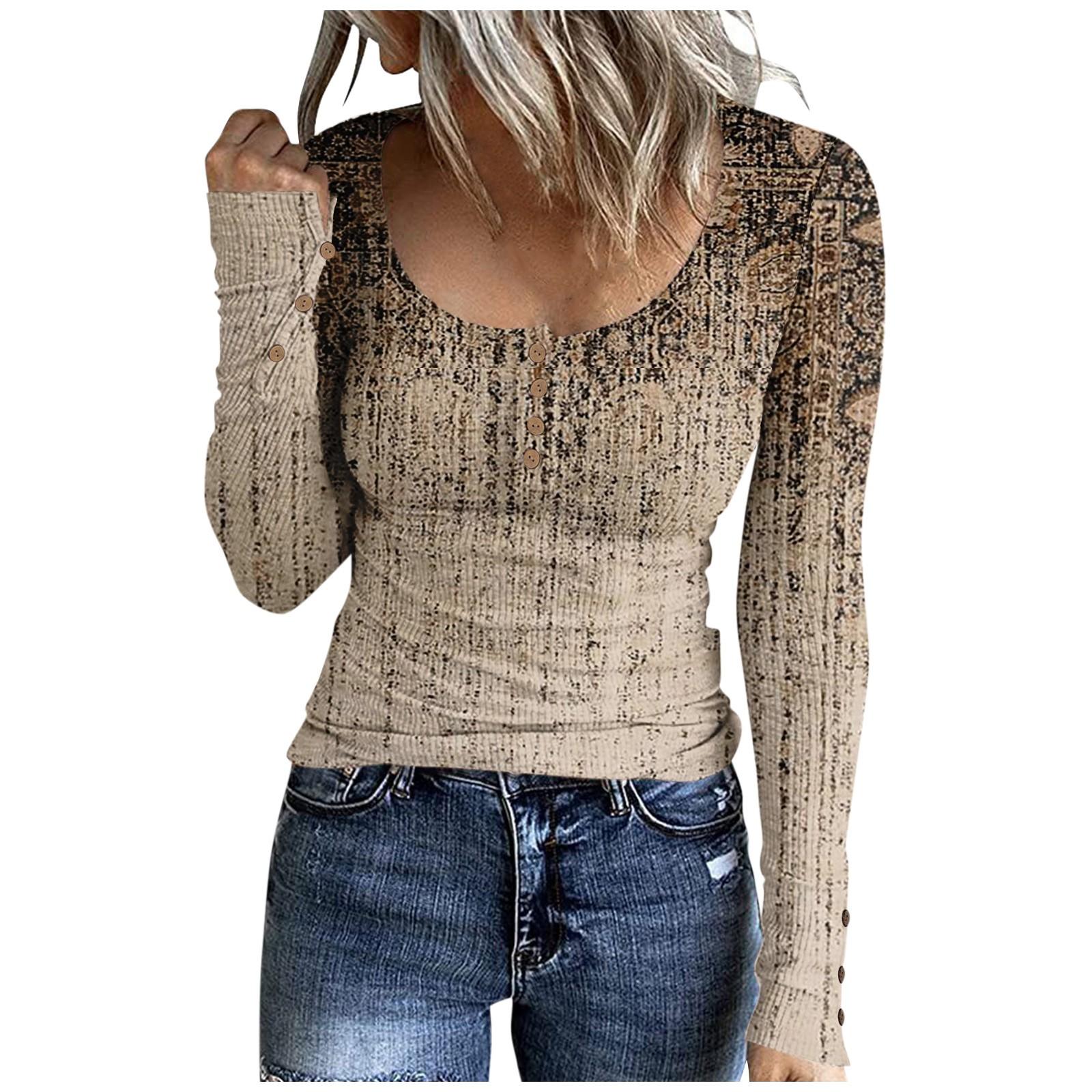 

Женская футболка модная повседневная с леопардовым принтом пэчворк на пуговицах с длинным рукавом M хаки