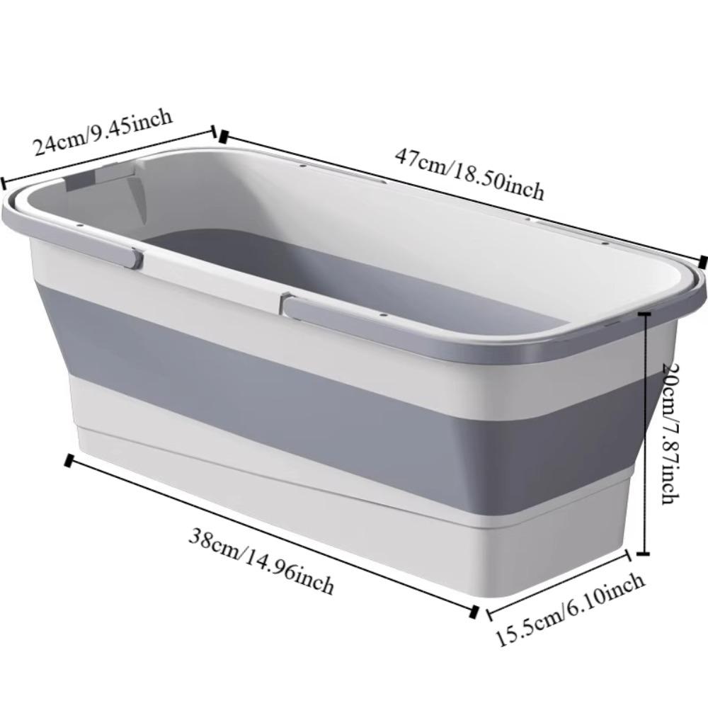 Rectangular Laundry Barrel Space-Saving Washing Basin Foldable Mop Bucket Car Wash