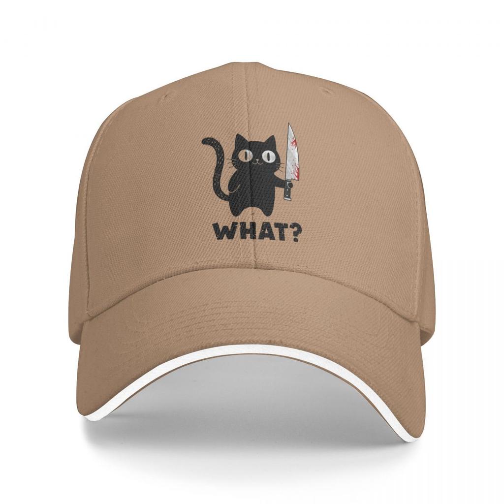 Baseball Caps What The Cat With A Knife Trending Customized Unisex Women Outdoor Spring Hats