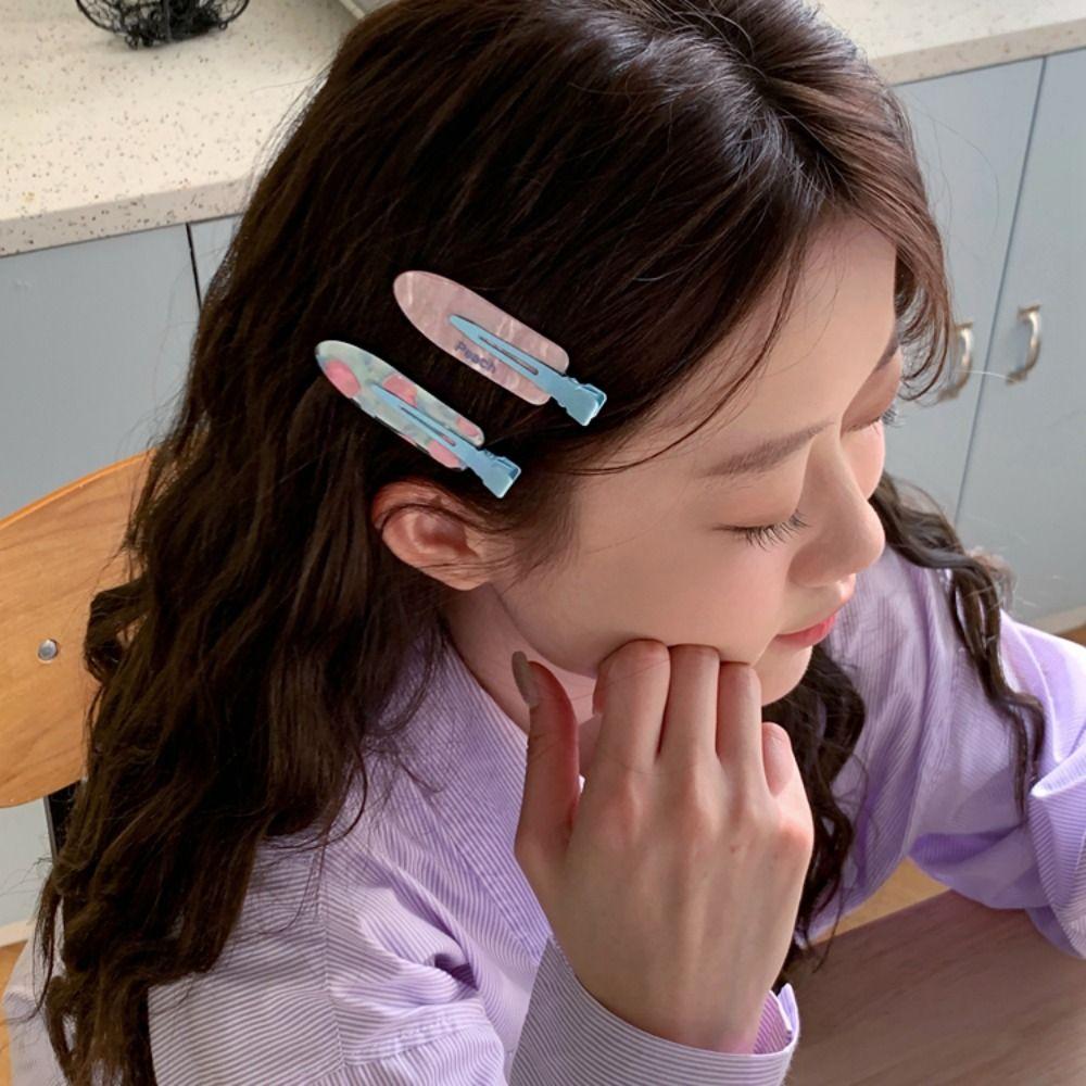Cherry Traceless Hairpin Geometry Makeup Hair Clip Simple Fruit Hairpin  Kids