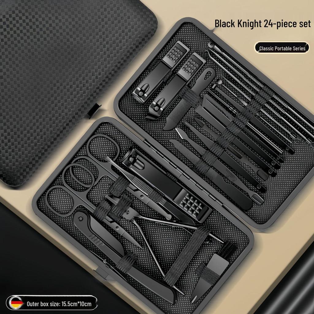 24-Piece Stainless Steel Nail Clipper & Manicure Set