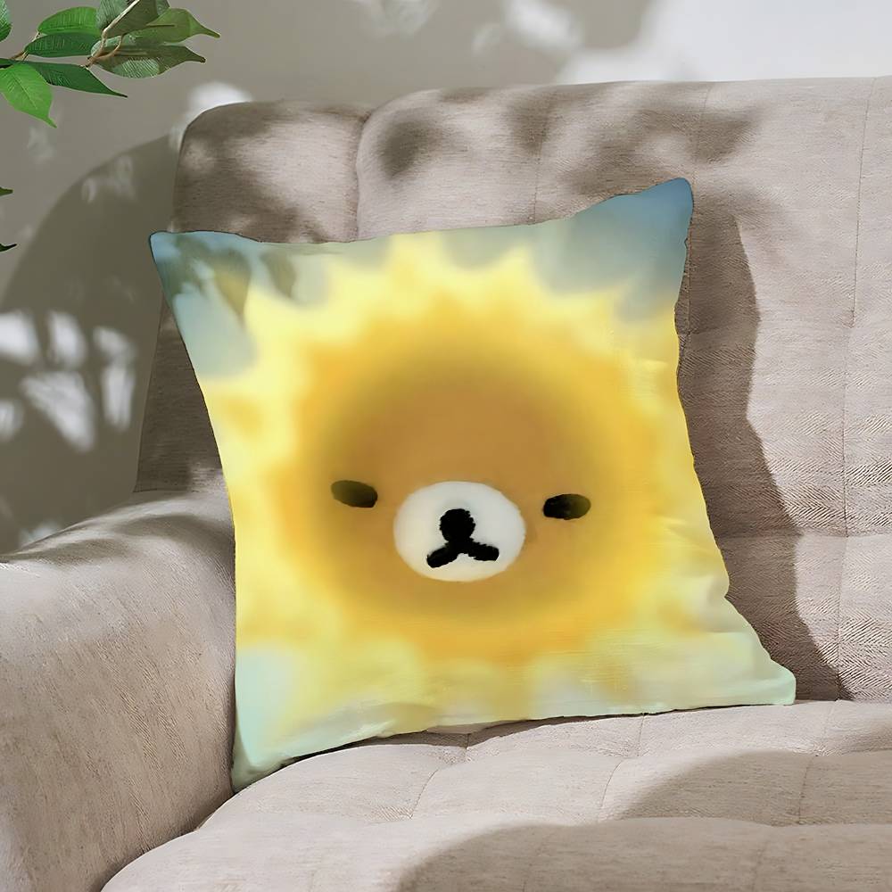 Cute LrilakkumaS Kawaii Pillow Case Cushion Cover Soft Cute Throw Pillow Case For Car Sofa Pillowcase Polyester With Zipper