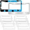 OKBA 10 Pcs Sublimation License Plate Frame Blanks,White Metal Aluminum Tag, DIY  Picture Design For Tag Frame (12.2X6.3X0.04In)
