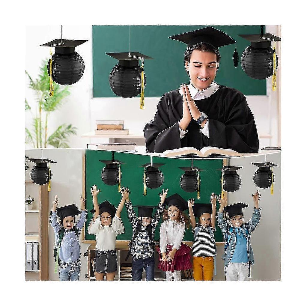 Graduation Cap Hanging Paper Lanterns Grad Cap Paper Lanterns Graduation Lanterns With Black Grad H