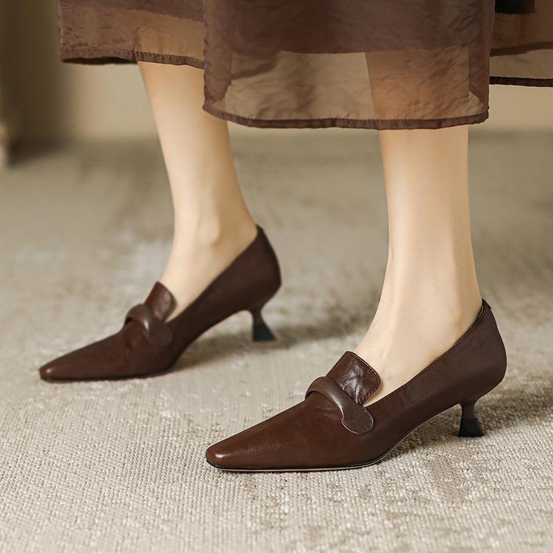 2025 new small versatile skirt comfortable and comfortable temperament medium mouth thin heel women