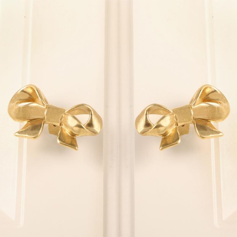 Simple Metal Cabinet Knob Drawer Pulls Bowknot Shape Furniture Decorative Handle for Kitchen Cupboard Wardrobe