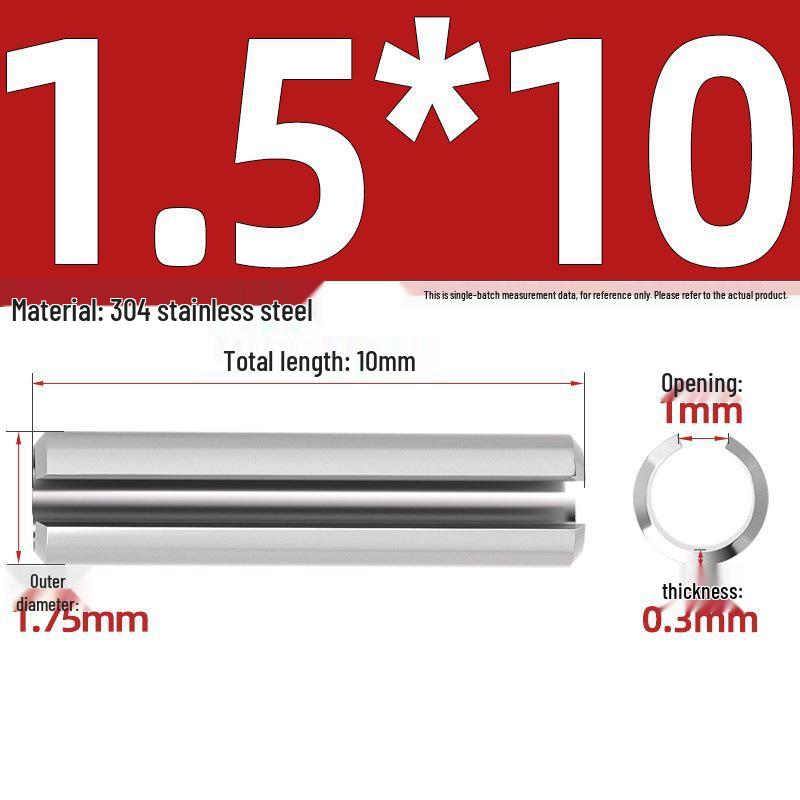 304 Stainless Steel Slotted Spring Pin, Cylindrical Shaft Pin, Locating and Hollow Pin (M5-M12)