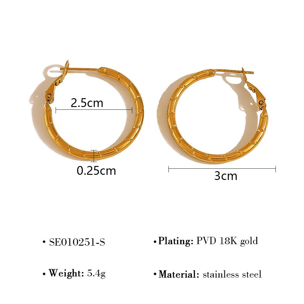 

Серьги из титановой стали с бамбуковой пряжкой для женщин, модные и простые серьги из нержавеющей стали, большие серьги