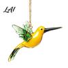 Blumenarrangement Zubehör Handgefertigter Glasvogel Hängende Ornamente Mini Kolibri Papagei Kakadu Figuren Schreibtischornament Sonnenfänger Dekoration für