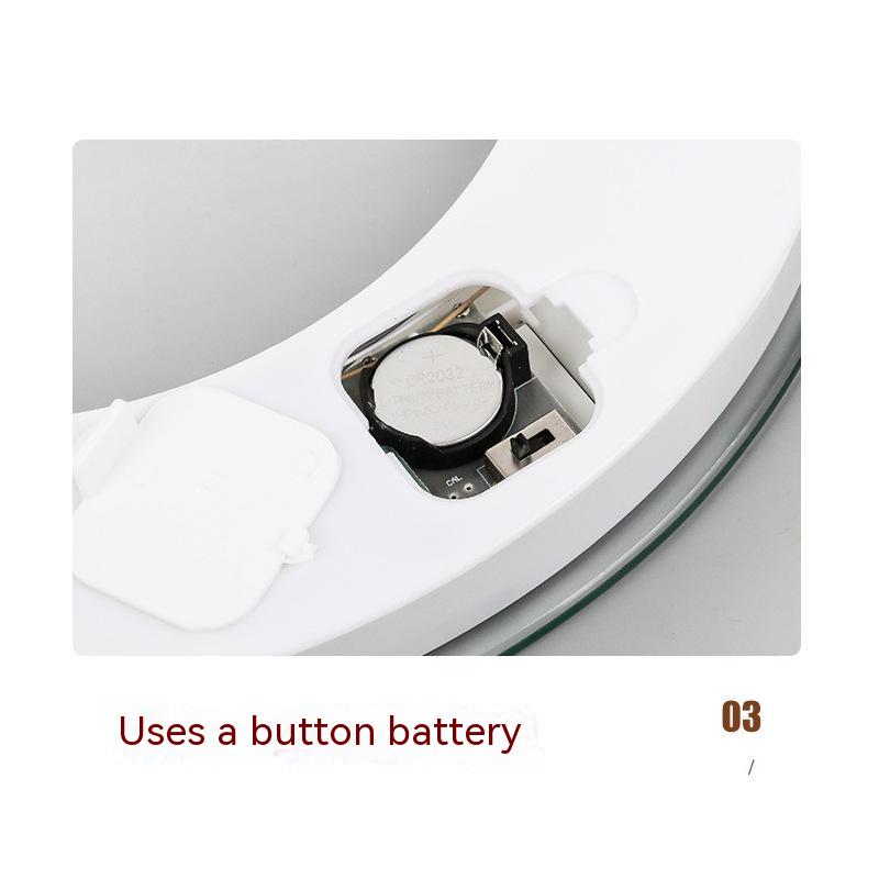 Andy Elektronische Waage Haushaltskörperwaage Intelligente kleine transparente kreisförmige elektronische Waage