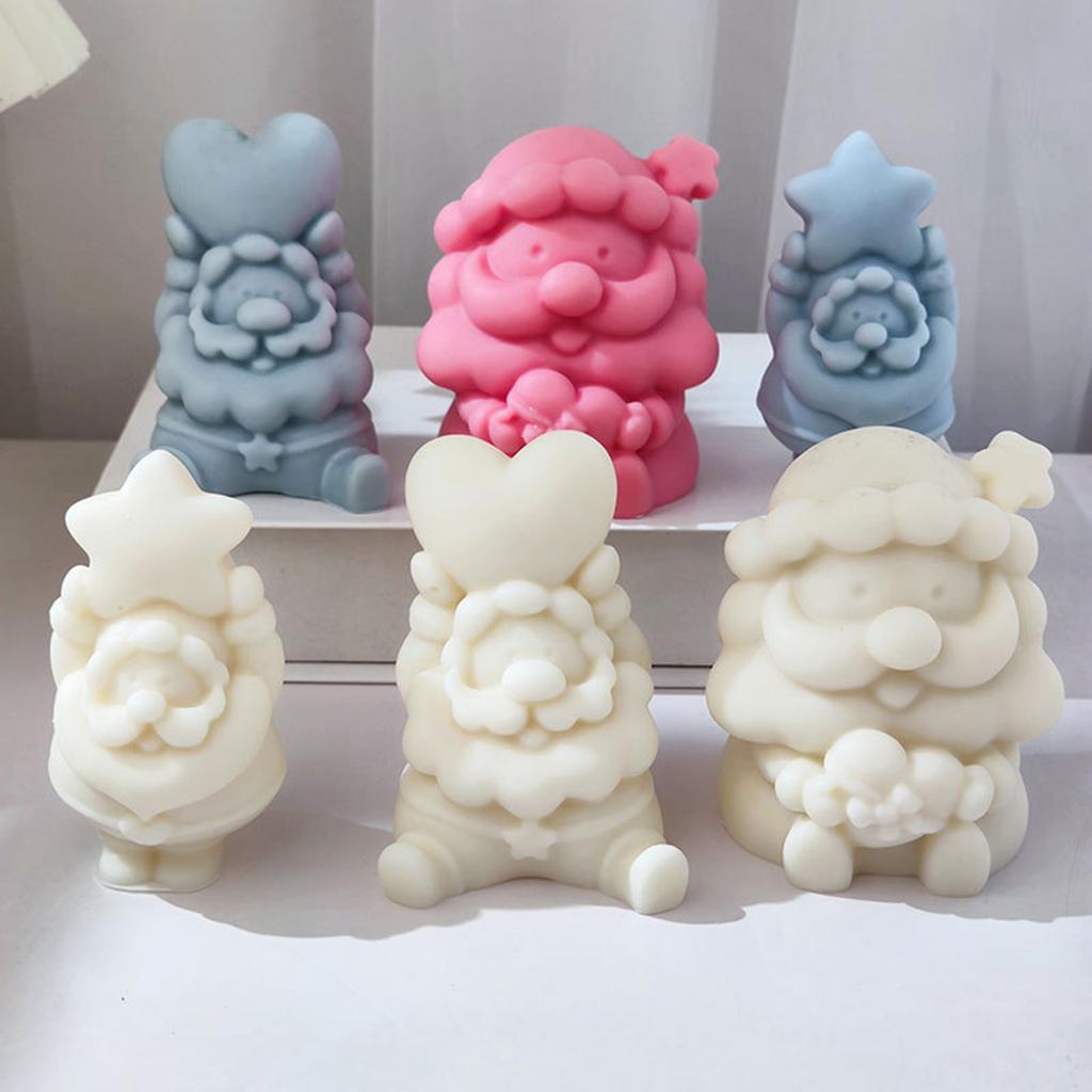 Santa Claus Love Star Decor Candle Silicone Mold Resin Epoxy Christmas Crafts DIY Ornament Jewelry Candle Making Tool