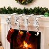 Mantel Christmas Stocking Hook Metal Stocking Holder On Fireplace Snowflake Reindeer Tree Santa Mantel Hook for Hanging Decorations
