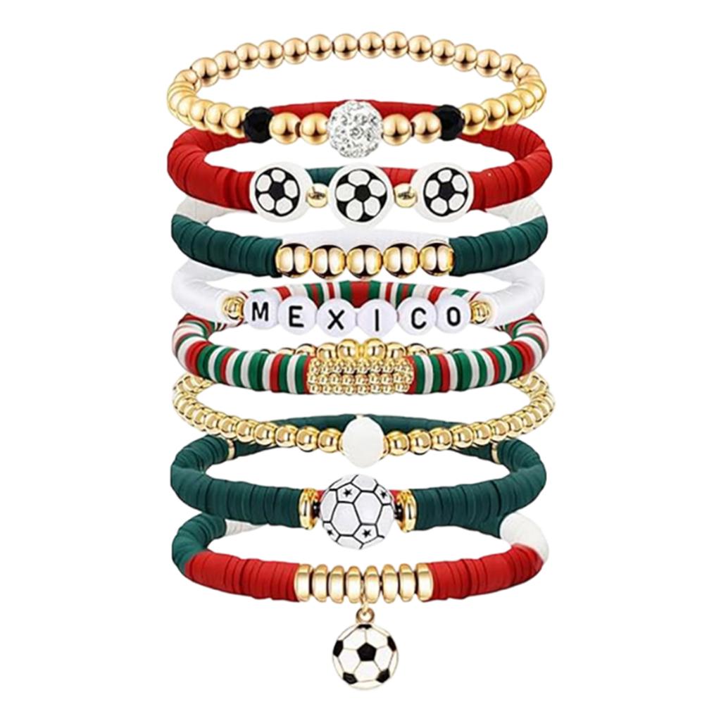 Soccer Sports Team Game Day Bracelet Stackable   Beaded Bracelet