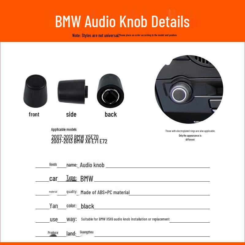 Buton audio compatibil pentru BMW X5/X6 E70/E71 Reglare volum player CD