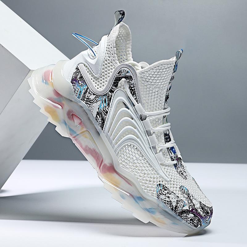

2025 summer breathable thin large size mesh shoes men s mesh sports leisure running fly knitting sports shoes dad trendy shoes 39