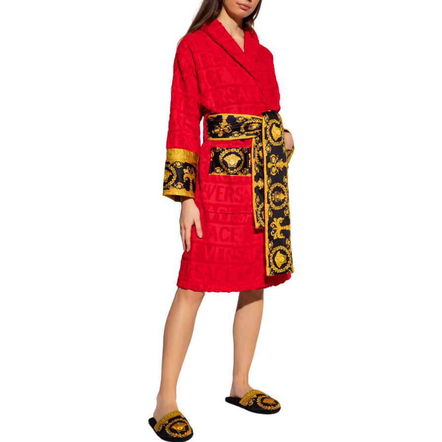 Versace I Heart Baroque Bath Robe Red Unisex Tops ZACJ00008-ZCOSP052-Z4003
