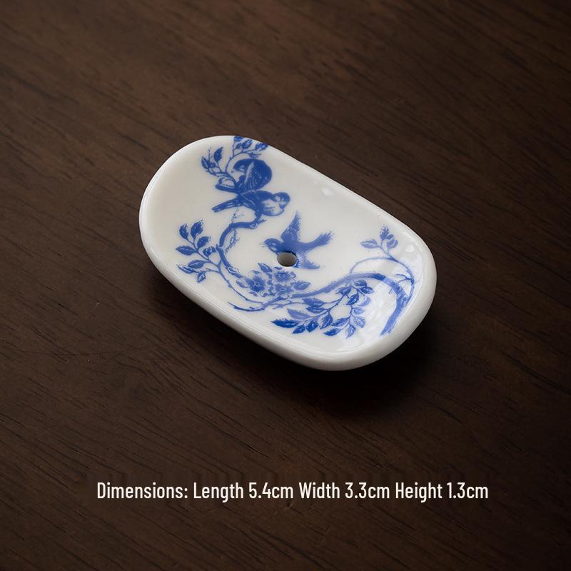 Sandalwood Ceramic Incense Holder - Elegant Zen Tray for Home & Tea Ceremony