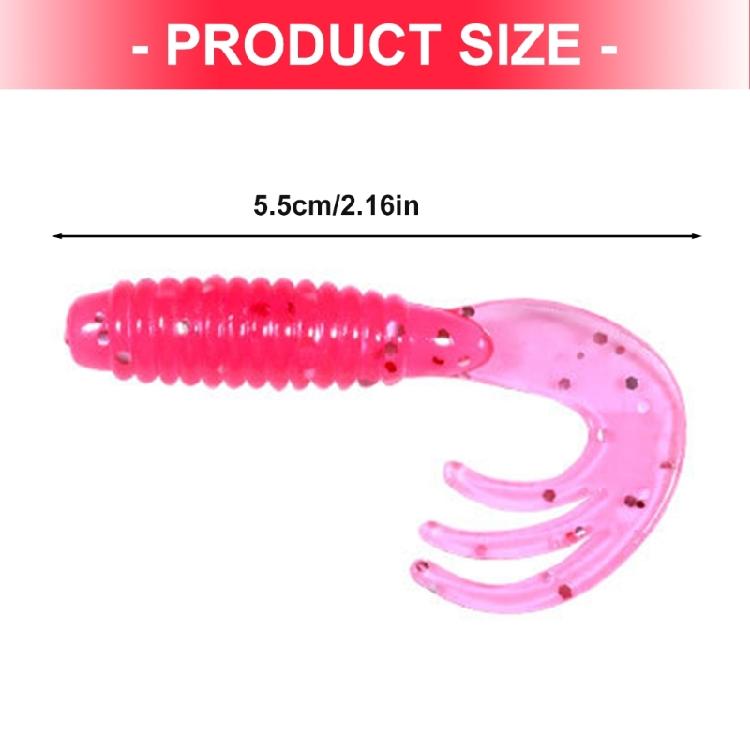 10pcs Fishing Lures 5.5cm 2.1g Swimbait Curl Tail Worms Grub Lures Soft Baits Baits Fishing Accessories