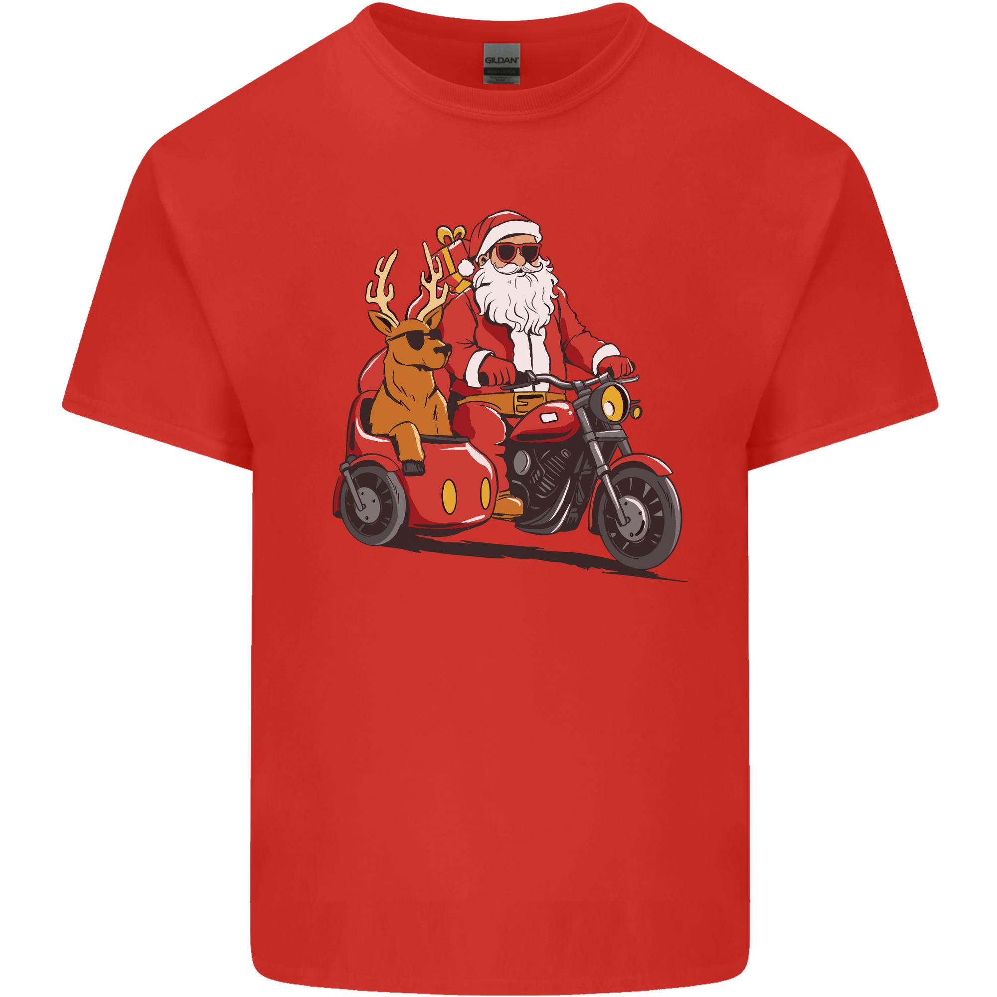 Motorbike Sidecar Christmas Santa Xmas Biker Unisexs Light Cotton TShirt S