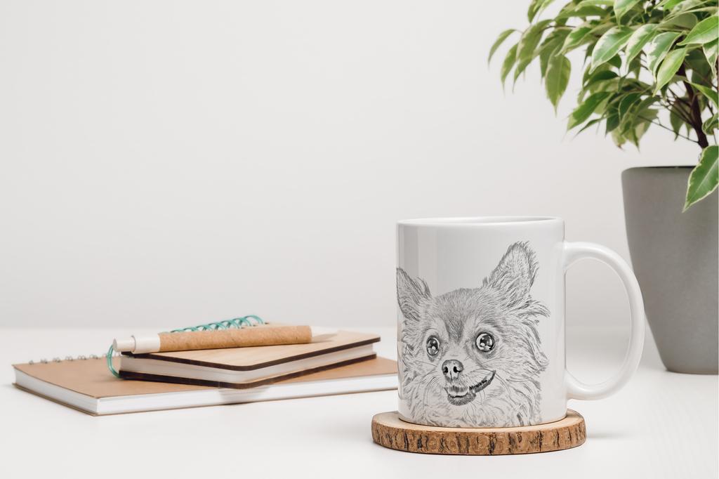 Chihuahua Long-haired - Cup with a Dog, Cute Cup with Graphics, a Gift with Your Photo from the Art-Dog Brand