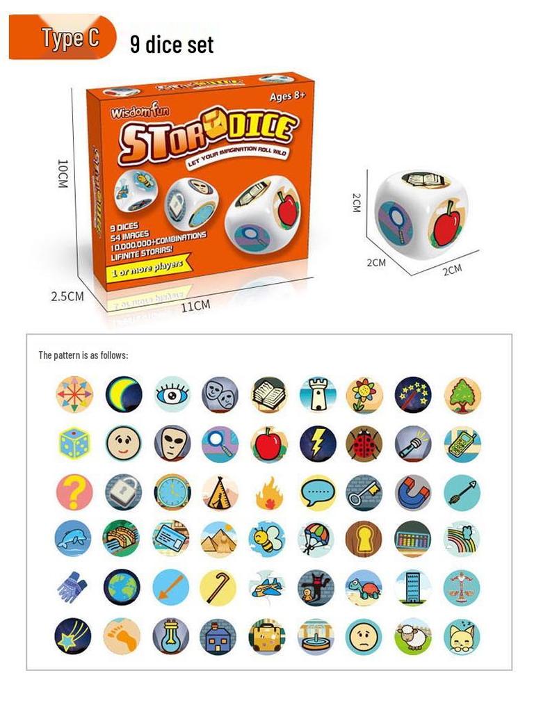 Storytelling Dice Game: Creative and Educational Interactive Board Game for Parent-Child Fun