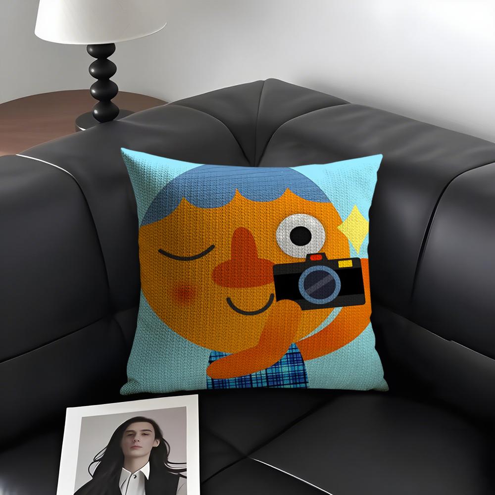 

NNoodle PalsS Cartoon Cushion Cover Natural Linen Organic Fabric DoubleSided Printing Sofa Home Decor Gift Pillow Case 30x30cm