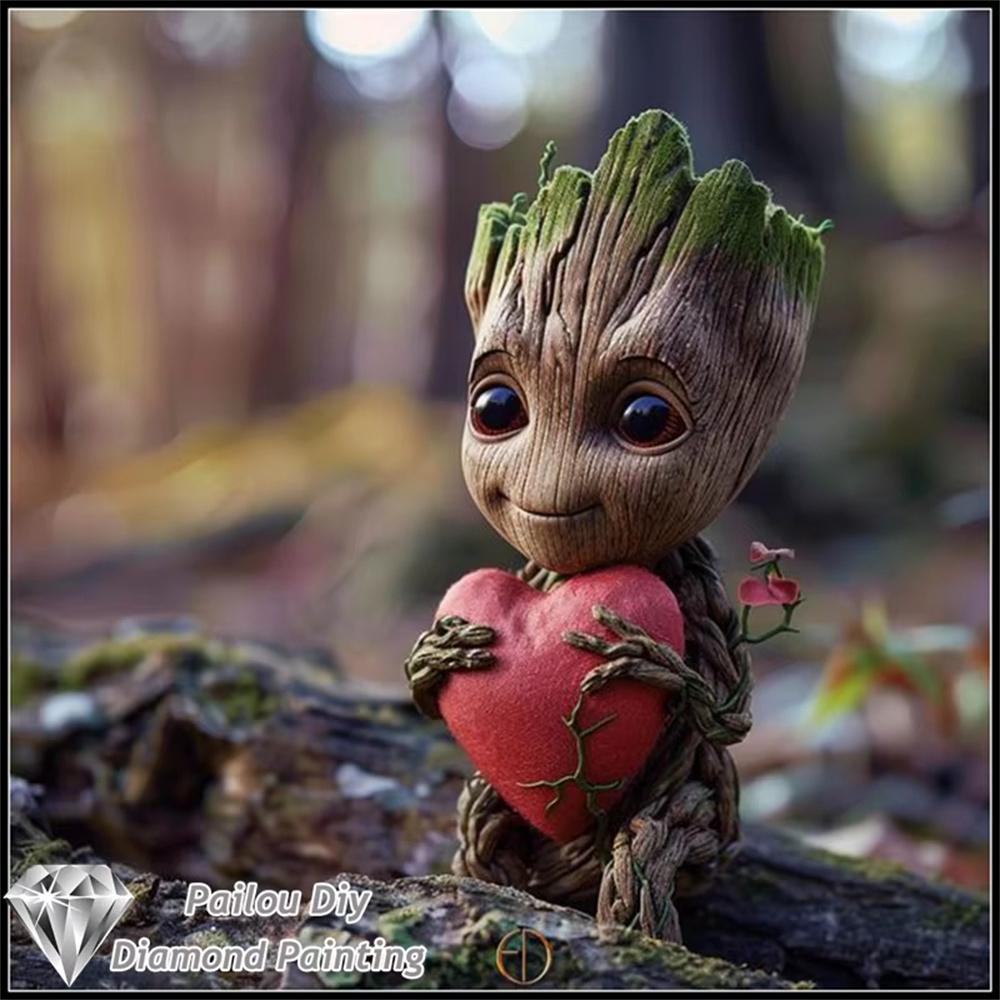 Disney Klassischer Charakter Groot 5D Diamantmalerei Vollstickerei Kunst Edelstein Aufkleber Handgemacht DIY Große Malerei Zubehör Round 20x20cm