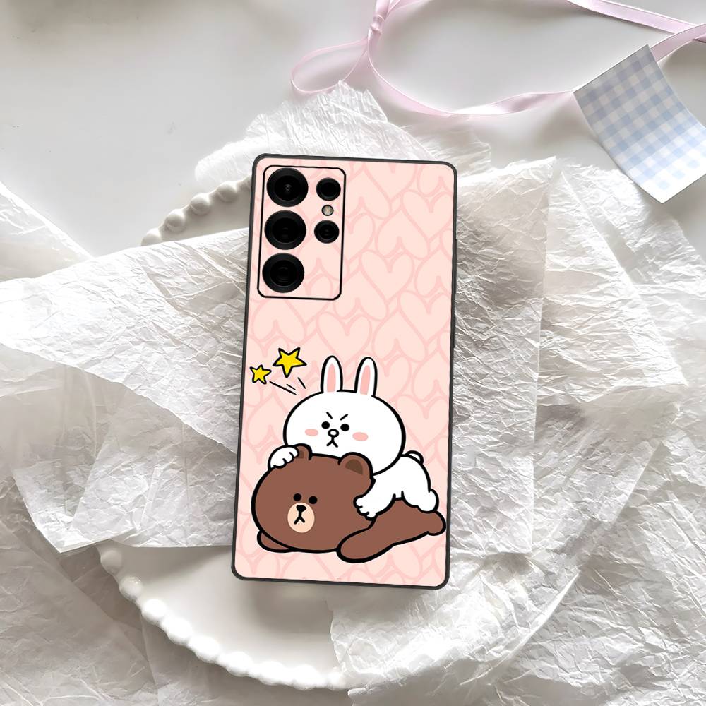 

Cartoon Cute C-Cony B-Brown Phone Case For Samsung S 24 Fe 25 Ultra Plus 20 Lite 21 30 22 23 24 22 Ultra 5G Fundas Samsung S20 5G