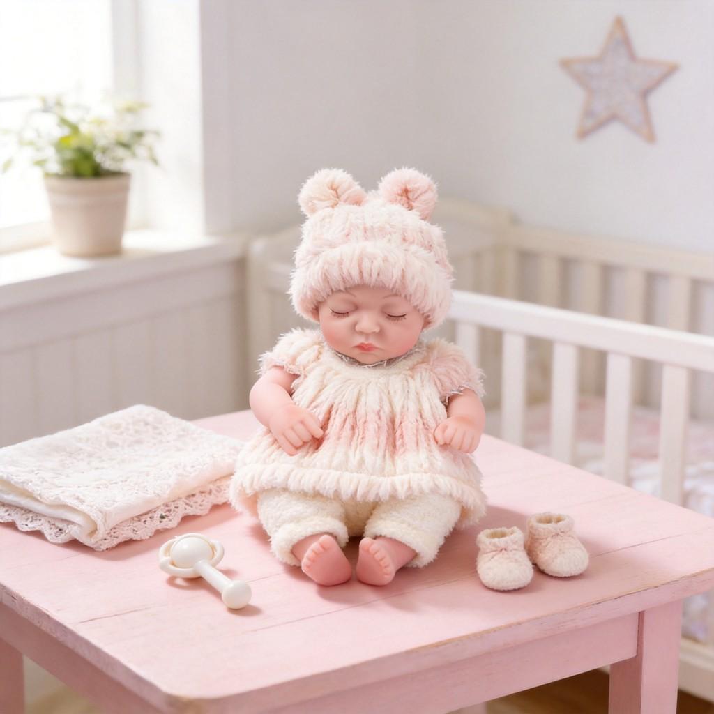 Reborn Baby Doll Toy 12in Soft Silicone Sleepwear For Kids And Collectors