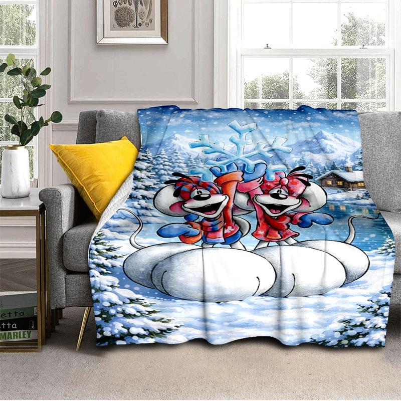 Diddl Liebe und Freundschaft in Pastell Decke Geeignet für Sofas, Betten, Büros und Camping - Perfektes Geschenk für Halloween Weihnachten