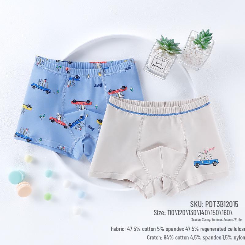 Boys' Pure Cotton & Modal Breathable Boxer Briefs, Sweat-Wicking, 50-Pack, Available In Small, Medium, Large