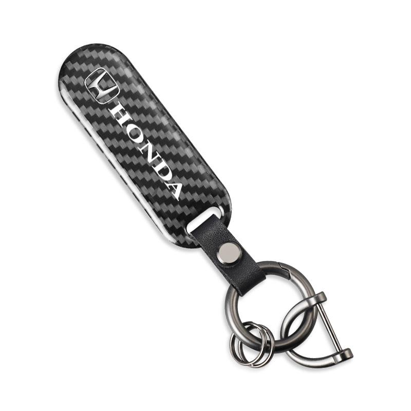 Carbon Fiber Texture Car Key Chain Ring Auto Keychain For Honda Vezel CRZ 5th City Civic FIT CRV Accord Jazz HRV Insight Odyssey AS9
