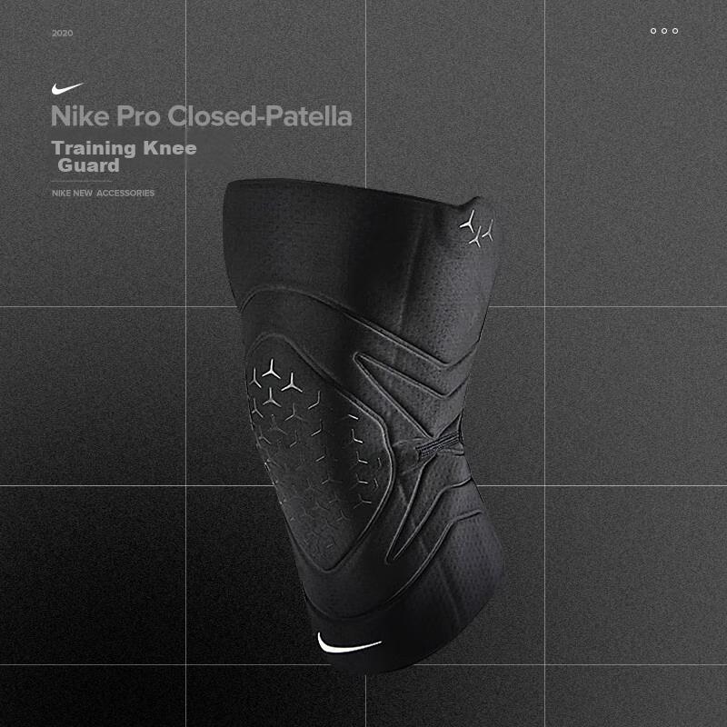 NIKE Professional Sports Knee Brace for Basketball, Badminton, Hiking, Running, Meniscus Protection N1000674010 Single Piece Size L