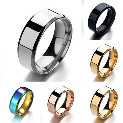 Bague en acier inoxydable miroir de bijoux de mode pour hommes