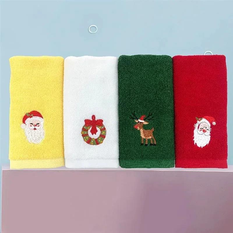 Unisex Cotton Holiday Towel Set – Christmas & Halloween Embroidered Kitchen Hand Towels For Festive Home Decor & Gifts 