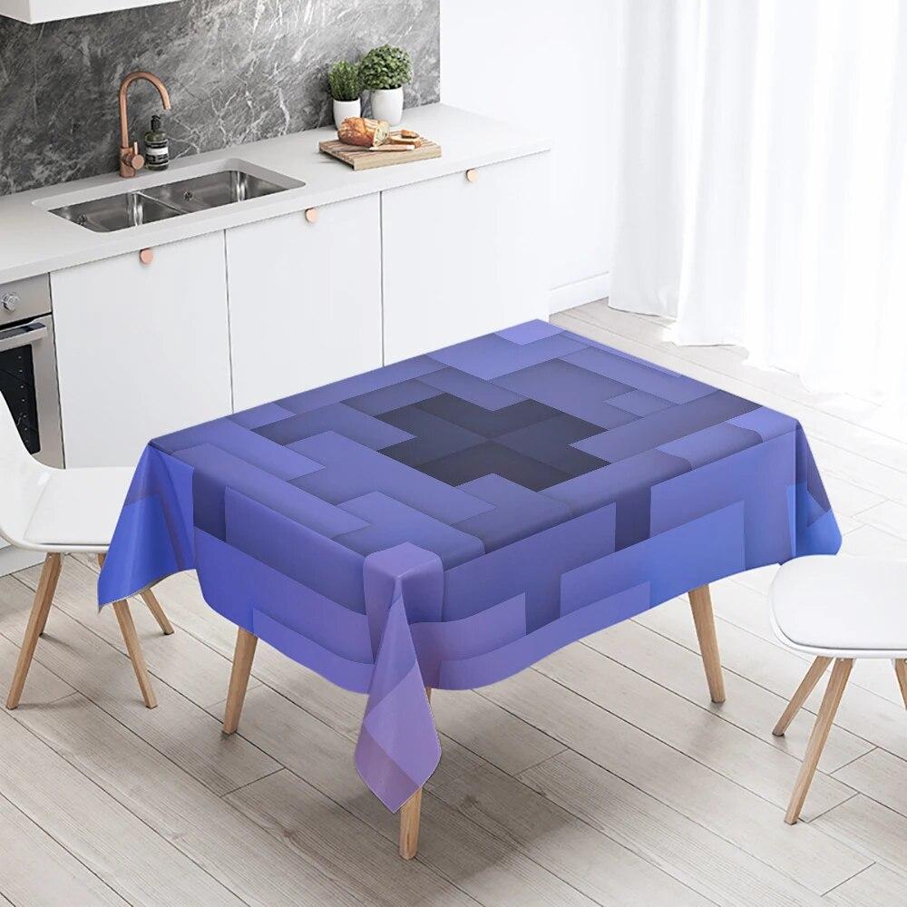 Abstrakte geometrische Tischdecke in Schwarz und Weiß, personalisiert bedruckt, Restauranttischdekoration, Ornament