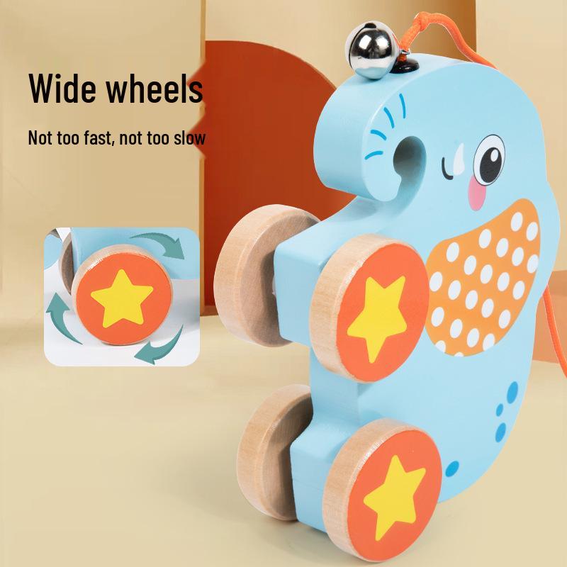 Wooden Animal Baby Walker & Pull Toy for Infants and Toddlers