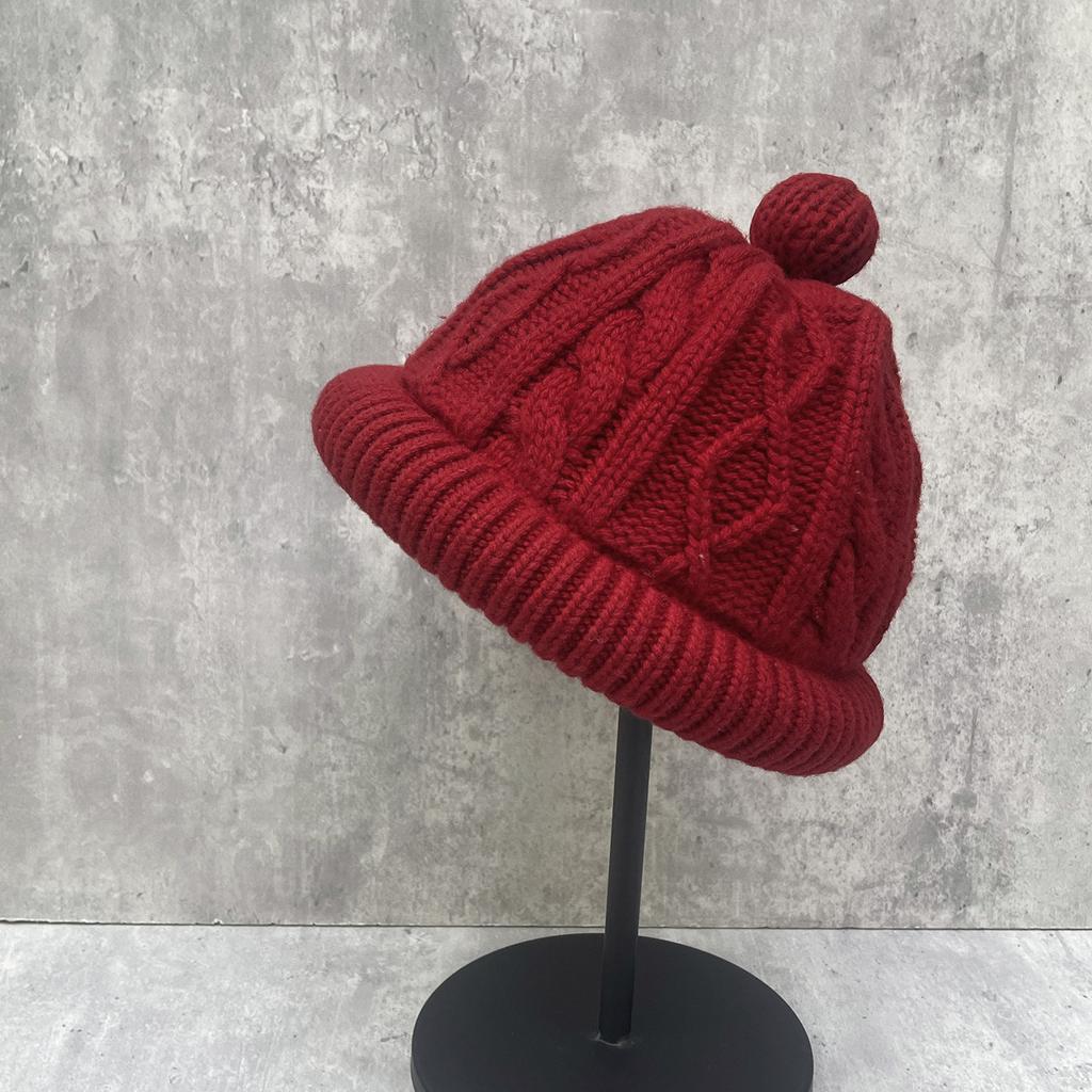 Wolle Hohe Qualität Gekräuselte Fischerhut Kinder Warme Verdickte Baskenmütze Kopfbedeckung