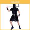 Elegant Gothic Wizard Costume For Men Featuring Black And White Design Ideal For Halloween Parties