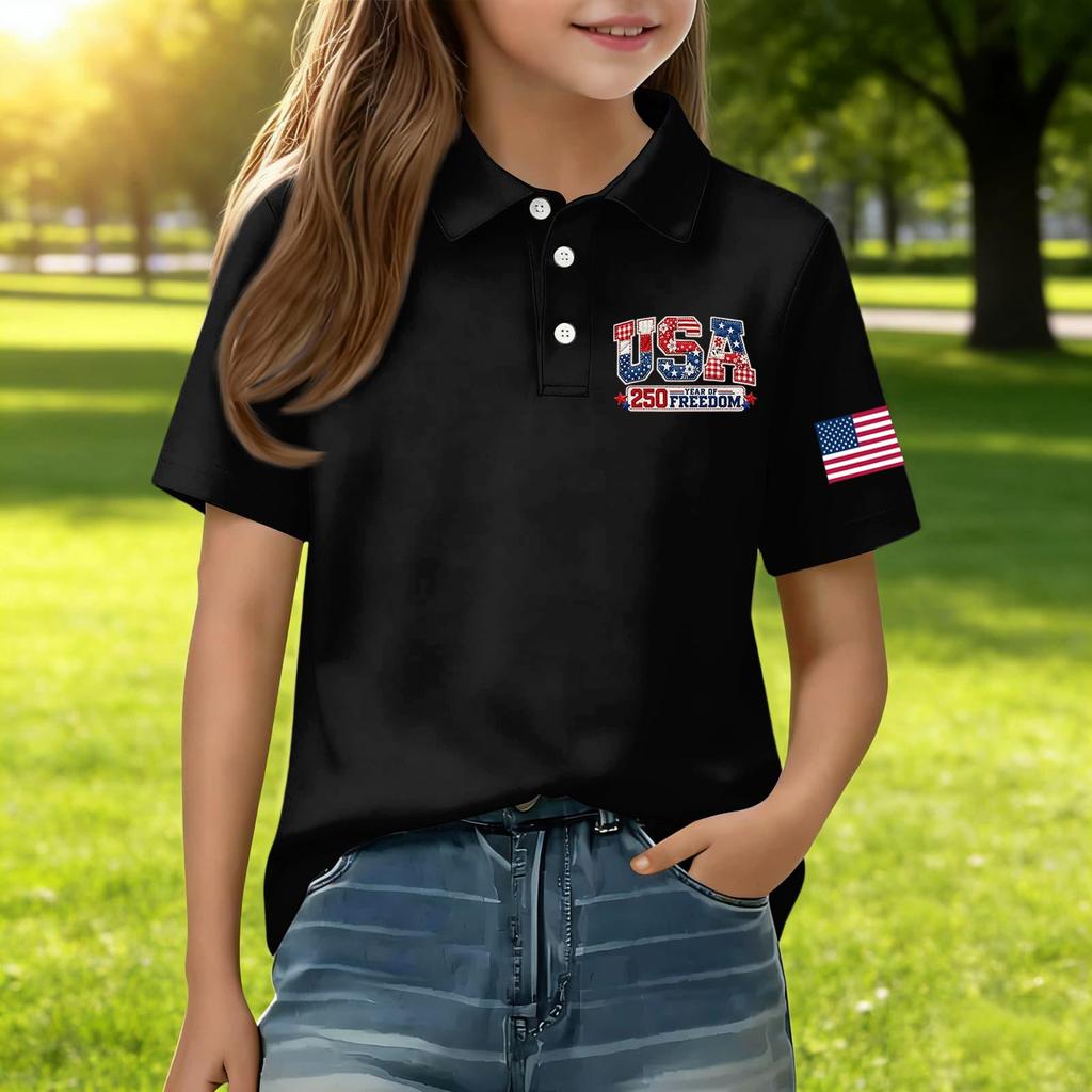 Children's Daily Casual Short-sleeved Print Tops T-shirts Shirts