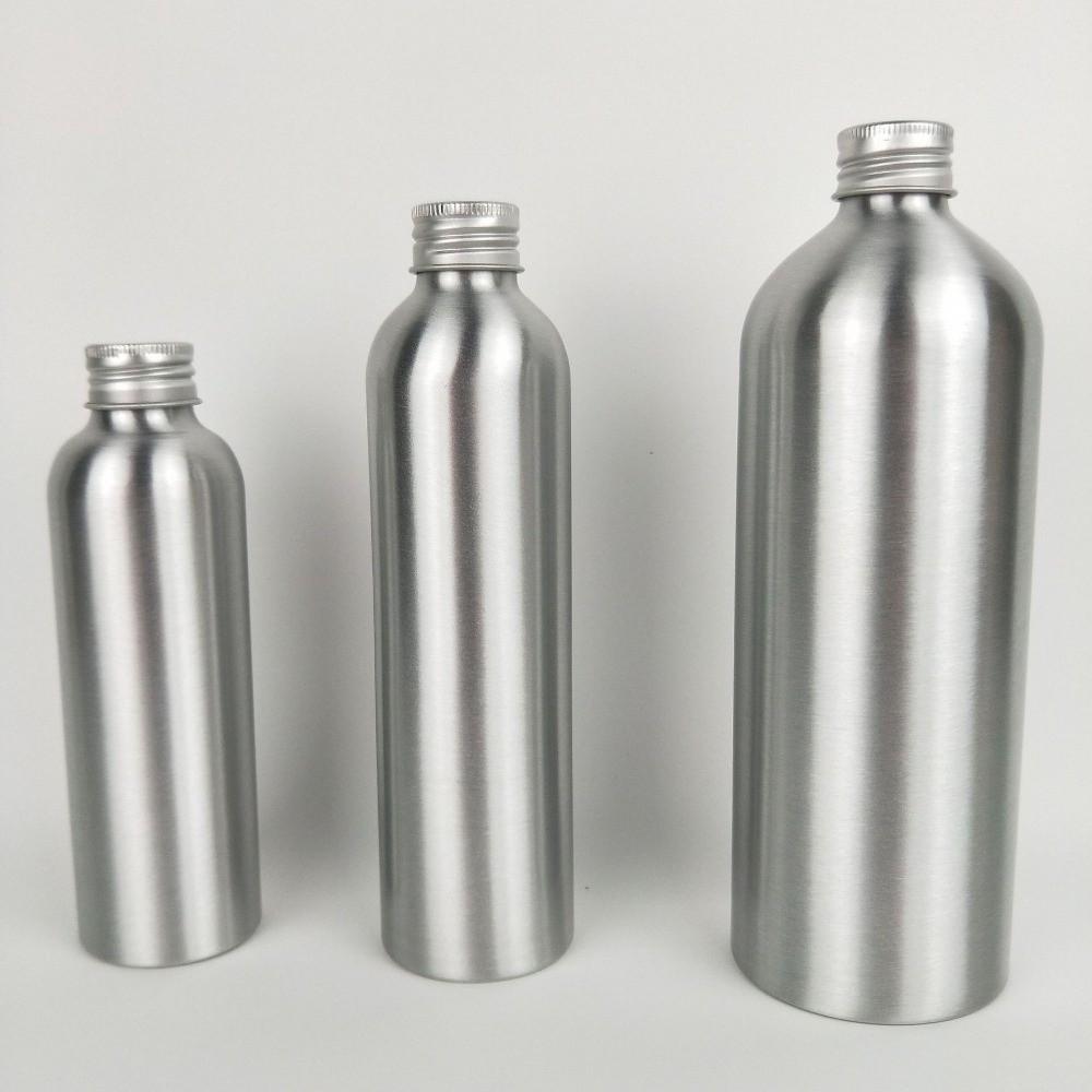 with Screw Cap Aluminum Bottle 30ml-500ml Travel Bottles Portable Silver Aluminum Cans  Shower Gel