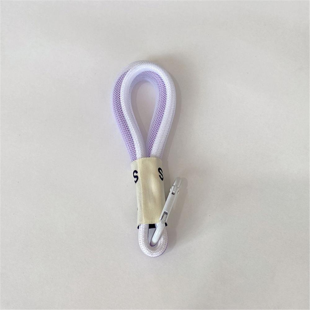 Mesh Fluorescent Keychains Mobile Phone Strap Bag Pendant Double Color Braided Rope Car Key Holder Accessories Gift