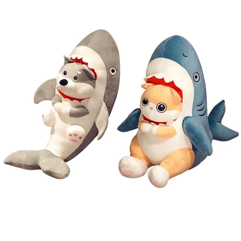 Shark Cat And Dog Plush Toy Soft And Cuddly Gift For Kids, Room Decoration