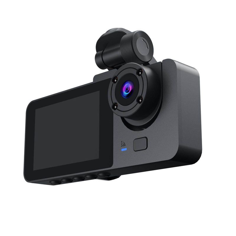 Car-Mounted 3-Camera Three-Lens Dashcam 3Dvr High-Definition Night Vision 1080 with Reversing Image
