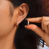 Stainless Steel Zircon Hoop Earrings, Small Round Hoops Huggie Earrings, Women Zircon Circle Piercing Ear Jewelry