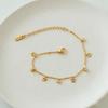 European Multi-layer 18K Gold-Plated Titanium Steel Bracelet with Star, Sun, and Heart Stone Tassels