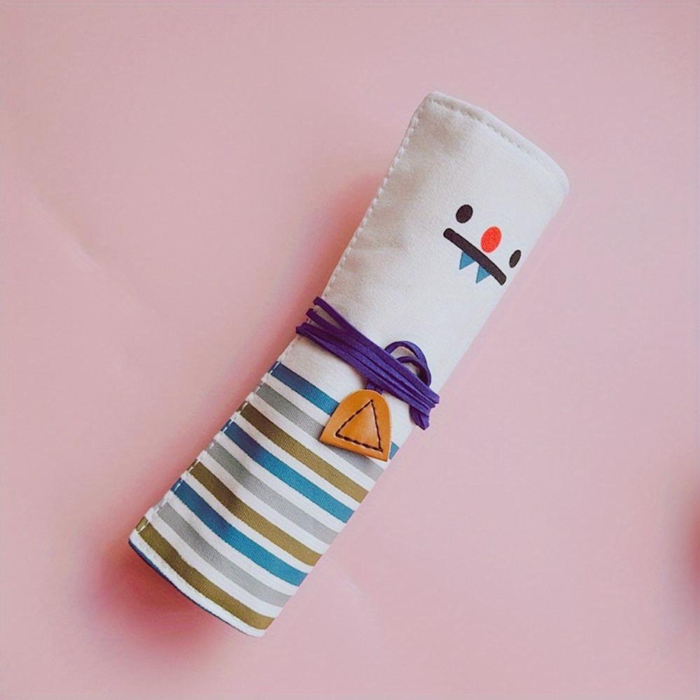 1PC Student Pencil Case Art Pencil Bag Roll Canvas Bag Makeup Brush Storage Bag Creative Stationery Pencil Bag