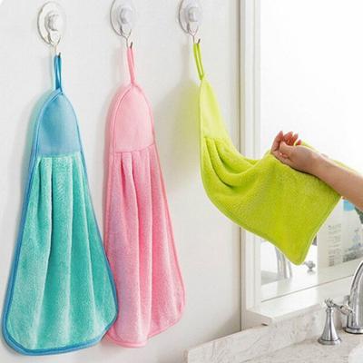 Küche Badezimmer Hängen Korallen Samt Handtuch Reinigung Wasser Trocknen Handtuch