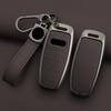Carcasă de protecție pentru chei de mașină din aliaj de zinc și piele pentru A3 A4 A5 A7 A6 C8 Q8 Q7 Q5 Q4 Q3 E-tron Accesorii pentru husa chei de mașină